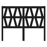 Testiera per Letto Nera 126x4x100 cm in Legno Massello di Pino