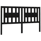 Testiera per Letto Nera 206x4x100 cm in Legno Massello di Pino
