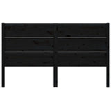 Testiera per Letto Nera 206x4x100 cm in Legno Massello di Pino