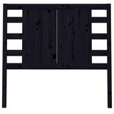 Testiera per Letto Nera 96x4x100 cm in Legno Massello di Pino