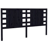 Testiera per Letto Nera 126x4x100 cm in Legno Massello di Pino