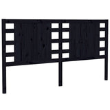 Testiera per Letto Nera 146x4x100 cm in Legno Massello di Pino