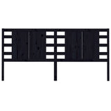 Testiera per Letto Nera 146x4x100 cm in Legno Massello di Pino