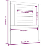 Testiera per Letto Nera 81x4x100 cm in Legno Massello di Pino