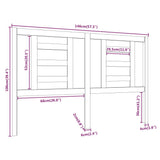Testiera per Letto ambra 146x4x100 cm in Legno Massello di Pino