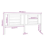 Testiera per Letto Bianca 206x4x100cm in Legno Massello di Pino