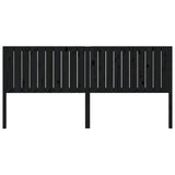 Testiera per Letto Nera 205,5x4x100cm in Legno Massello di Pino
