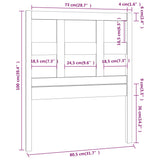 Testiera per Letto ambra 80,5x4x100cm in Legno Massello di Pino