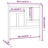 Testiera per Letto Nera 95,5x4x100 cm in Legno Massello di Pino