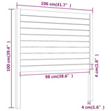 Testiera per Letto ambra 106x4x100 cm in Legno Massello di Pino