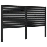Testiera per Letto Nera 141x4x100 cm in Legno Massello di Pino
