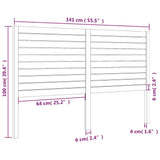 Testiera per Letto Nera 141x4x100 cm in Legno Massello di Pino
