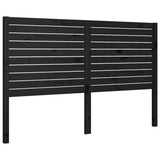 Testiera per Letto Nera 146x4x100 cm in Legno Massello di Pino