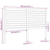 Testiera per Letto Nera 146x4x100 cm in Legno Massello di Pino