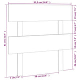 Testiera per Letto 93,5x3x81 cm in Legno Massello di Pino