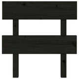 Testiera per Letto Nera 93,5x3x81cm in Legno Massello di Pino