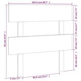 Testiera per Letto Bianca 103,5x3x81 cm Legno Massello di Pino