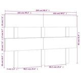 Testiera per Letto Bianca 204x3x81 cm in Legno Massello di Pino