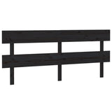 Testiera per Letto Nera 204x3x81 cm in Legno Massello di Pino