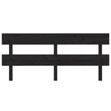 Testiera per Letto Nera 204x3x81 cm in Legno Massello di Pino