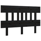 Testiera per Letto Nera 163,5x3x81 cm in Legno Massello di Pino