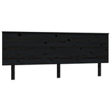 Testiera per Letto Nera 204x6x82,5 cm in Legno Massello di Pino