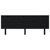Testiera per Letto Nera 204x6x82,5 cm in Legno Massello di Pino