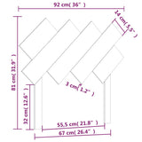 Testiera per Letto Ambra 92x3x81 cm in Legno Massello di Pino