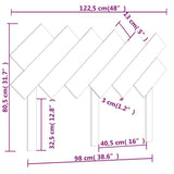 Testiera per Letto Ambra 122,5x3x80,5 cm Legno Massello di Pino