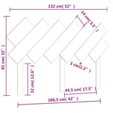 Testiera per Letto Bianca 132x3x81 cm Legno Massello di Pino