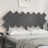 Testiera per Letto Grigia141x3x80,5cm in Legno Massello di Pino