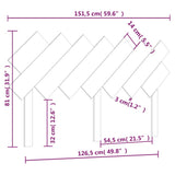 Testiera per Letto Ambra 151,5x3x81 cm Legno Massello di Pino