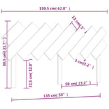 Testiera Letto Ambra 159,5x3x80,5 cm in Legno Massello di Pino