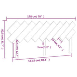 Testiera per Letto Ambra 178x3x80,5cm in Legno Massello di Pino