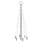 Albero di Natale con Puntale Bianco Freddo 108 LED 180 cm