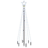 Albero di Natale con Puntale Bianco Freddo 108 LED 180 cm