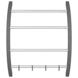 Portasciugamani con Ganci Argento 56x16x72 cm Alluminio
