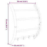 Portasciugamani con Ganci Argento 56x16x72 cm Alluminio