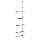 Rastrelliera Telescopica Giardino 3 Ripiani Argento Alluminio