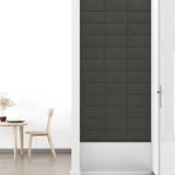 Pannelli Murali 12 pz Grigio Scuro 30x15 cm Velluto 0,54 m