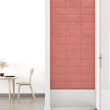 Pannelli Murali 12 pz Rosa 30x15 cm Velluto 0,54 m