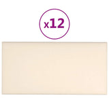 Pannelli Murali 12 pz Crema 30x15 cm Velluto 0,54 m