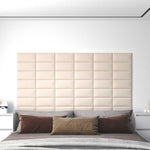 Pannelli Murali 12 pz Crema 30x15 cm Velluto 0,54 m