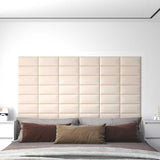 Pannelli Murali 12 pz Crema 30x15 cm Velluto 0,54 m
