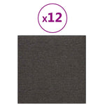 Pannelli Murali 12 pz Grigio Scuro 30x30 cm in Tessuto 1,08 m