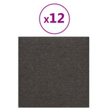 Pannelli Murali 12 pz Grigio Scuro 30x30 cm in Tessuto 1,08 m