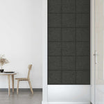 Pannelli Murali 12 pz Grigio Scuro 30x30 cm in Tessuto 1,08 m