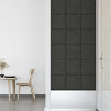 Pannelli Murali 12 pz Grigio Scuro 30x30 cm in Tessuto 1,08 m