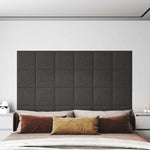 Pannelli Murali 12 pz Grigio Scuro 30x30 cm in Tessuto 1,08 m