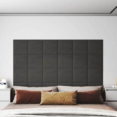 Pannelli Murali 12 pz Grigio Scuro 30x30 cm in Tessuto 1,08 m
